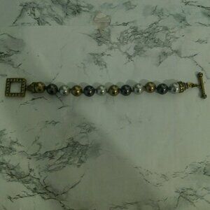 HEIDI DAUS Trio Crystal Beaded Toggle Bracelet (361)